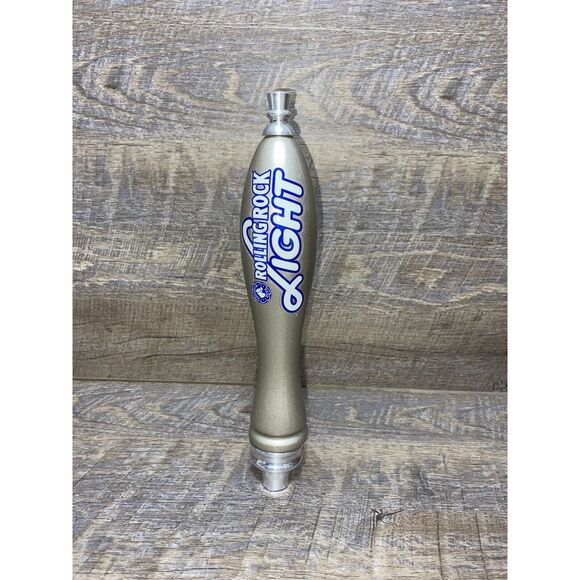 Rolling Rock Light Silver Pub Style Logo Beer Tap Handle 11.5" Tall - Excellent! - Picture 3 of 5
